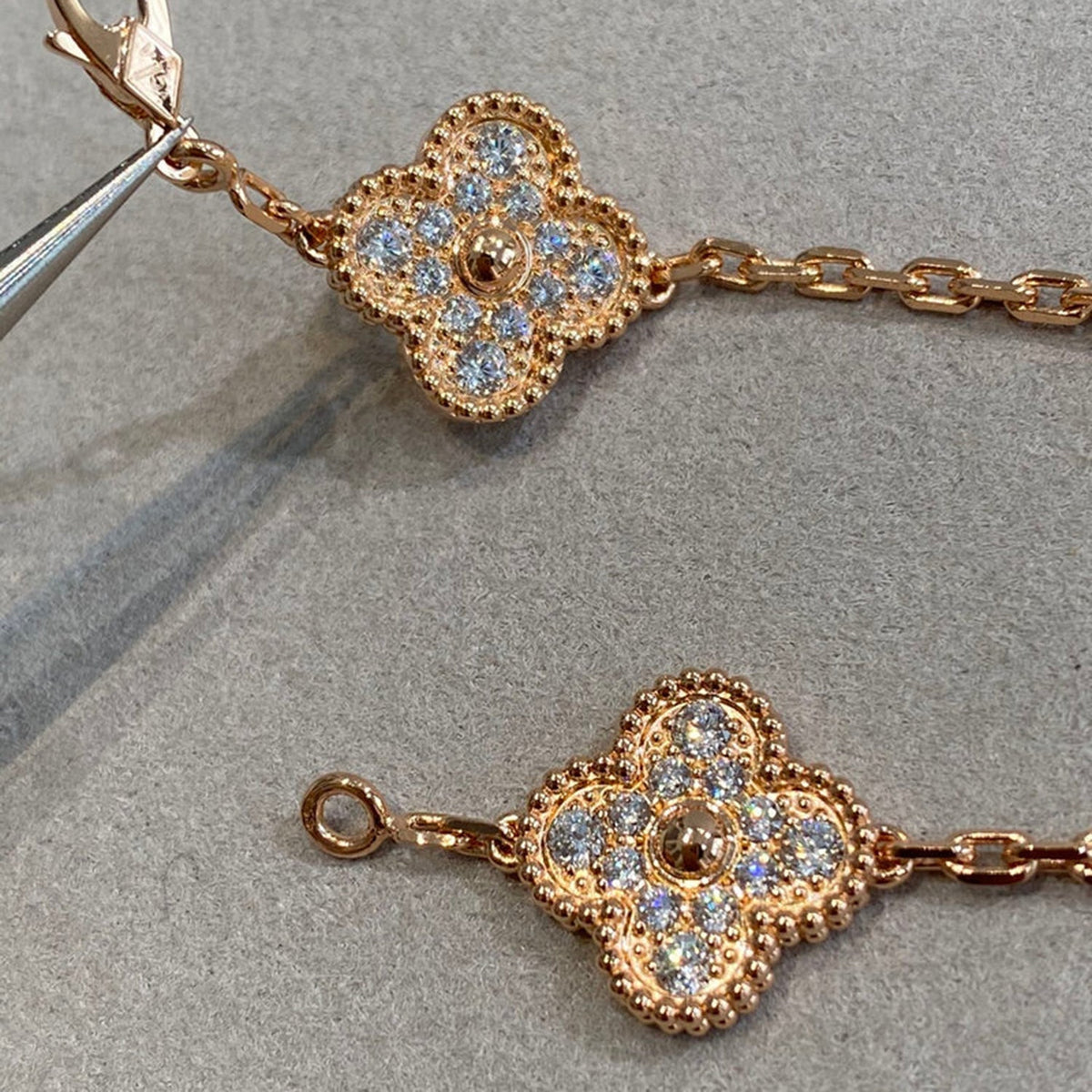 [Super CiCi ] CLOVER 5 MOTIF FULL DIAMOND BRACELET COLLECTION