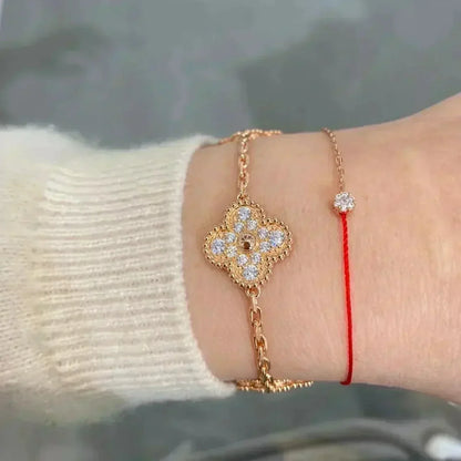 [Super CiCi ] CLOVER 5 MOTIF FULL DIAMOND BRACELET COLLECTION