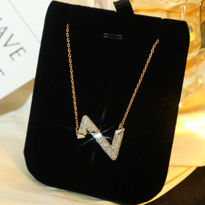 [Super CiCi ]VOLT SILVER DIAMOND PEDANT NECKLACE