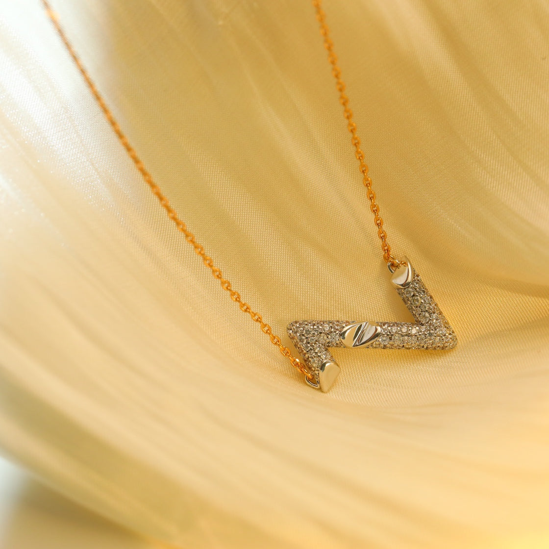[Super CiCi ]VOLT SILVER DIAMOND PEDANT NECKLACE