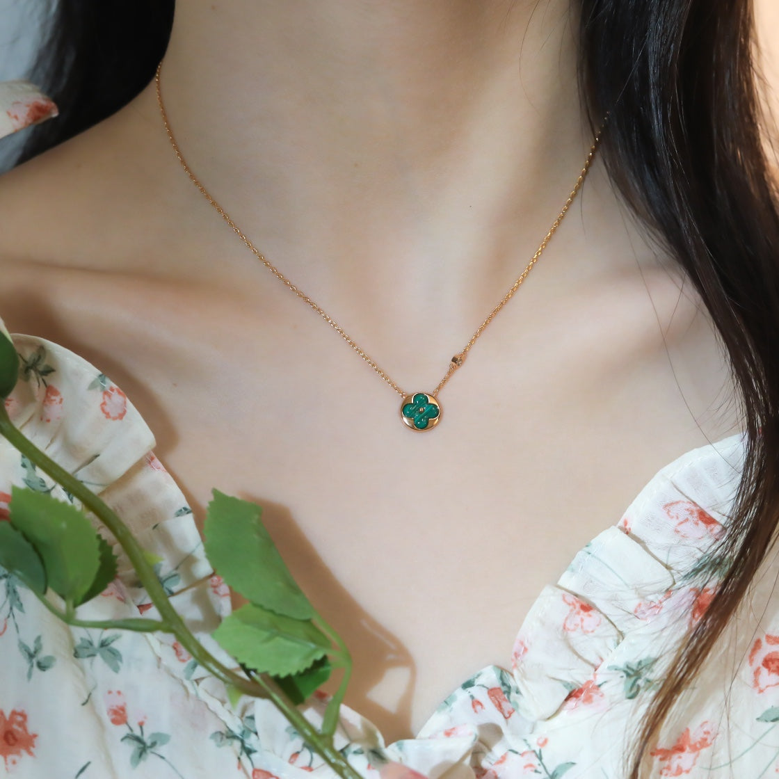 [Super CiCi ]SUN PEDANT PINK GOLD 1 DIAMOND NECKLACE