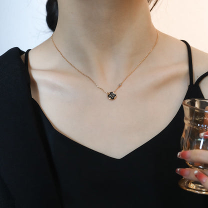 [Super CiCi ]SUN PEDANT PINK GOLD 1 DIAMOND NECKLACE