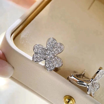 [Super CiCi ]CLOVER COMOS DIAMOND EARRINGS SILVER