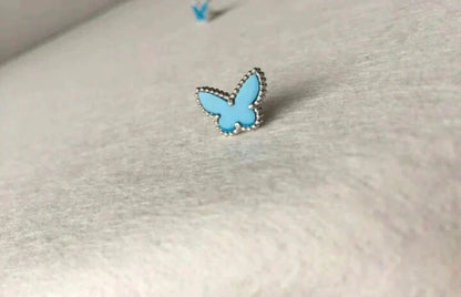 [Super CiCi ]BUTTERFLY TURQUOISE EARRINGS SILVER