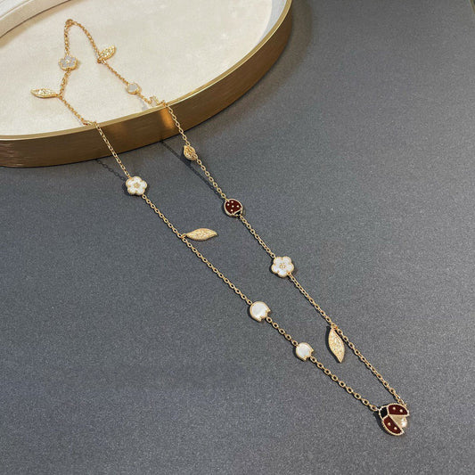 [Super CiCi ]LUCKY SPRING 15 MOTIFS GOLD NECKLACE