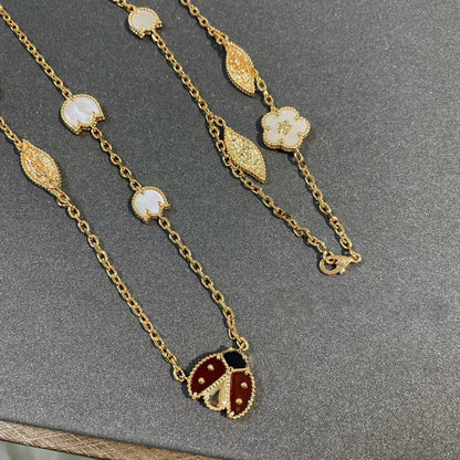 [Super CiCi ]LUCKY SPRING 15 MOTIFS GOLD NECKLACE