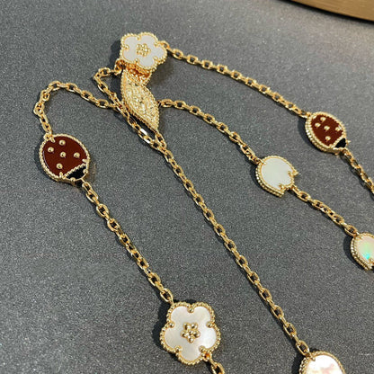 [Super CiCi ]LUCKY SPRING 15 MOTIFS GOLD NECKLACE