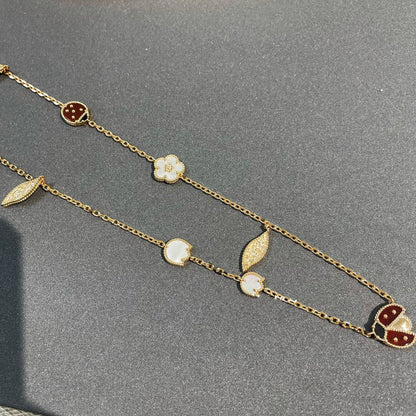 [Super CiCi ]LUCKY SPRING 15 MOTIFS GOLD NECKLACE