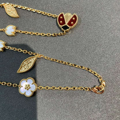 [Super CiCi ]LUCKY SPRING 15 MOTIFS GOLD NECKLACE