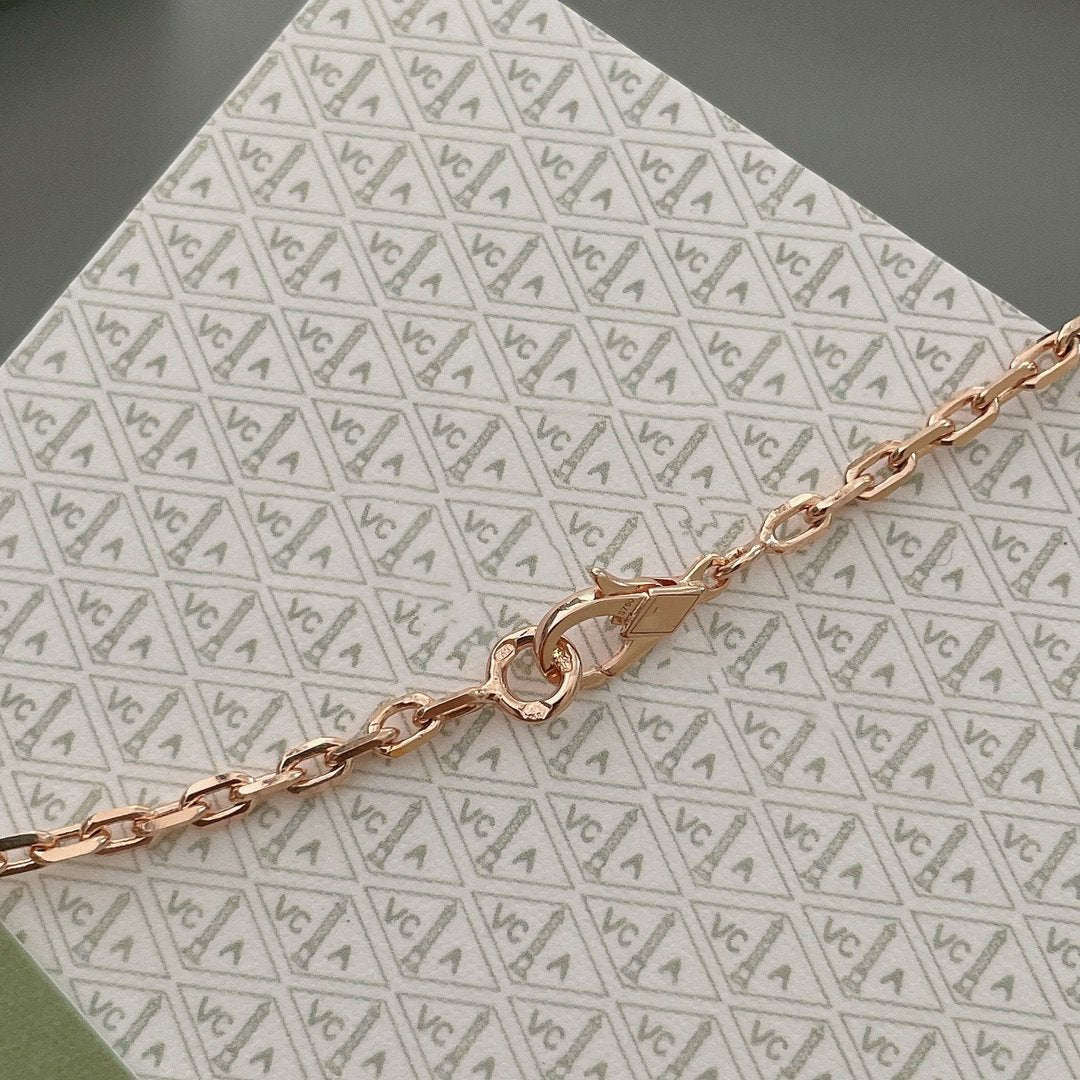 [Super CiCi ]LUCKY SPRING 15 MOTIFS ROSE GOLD NECKLACE
