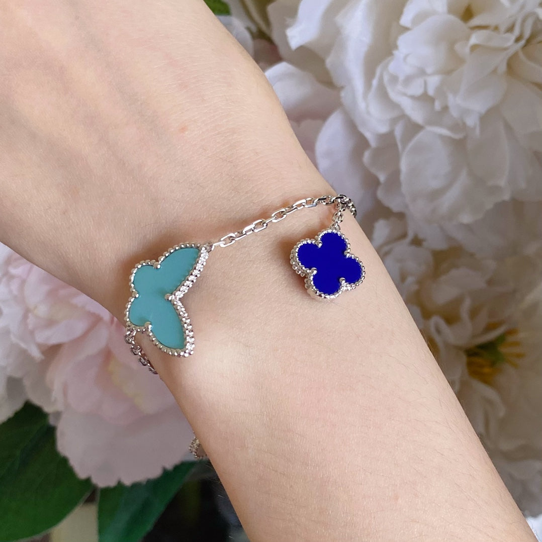 [Super CiCi ]LUCKY SPRING SILVER BRACELET 4 MOTIF