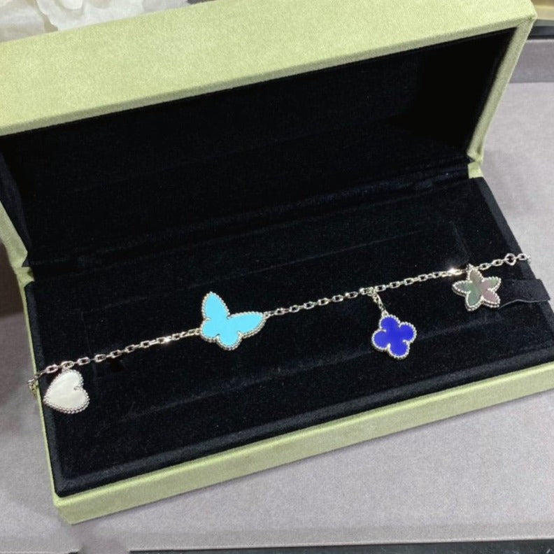 [Super CiCi ]LUCKY SPRING SILVER BRACELET 4 MOTIF