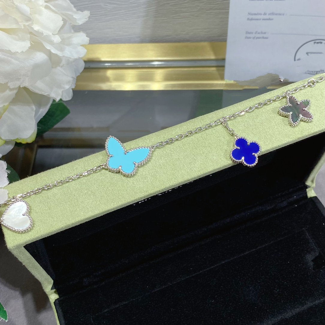 [Super CiCi ]LUCKY SPRING SILVER BRACELET 4 MOTIF