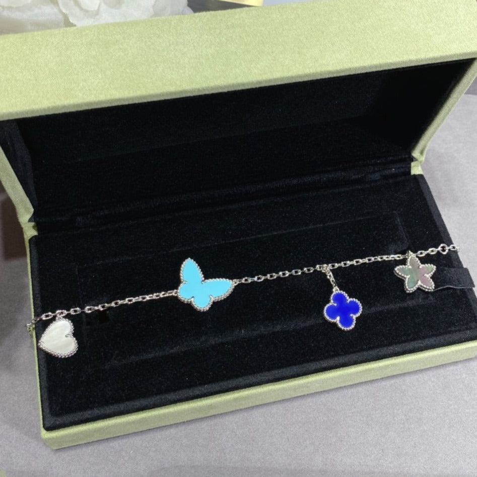 [Super CiCi ]LUCKY SPRING SILVER BRACELET 4 MOTIF