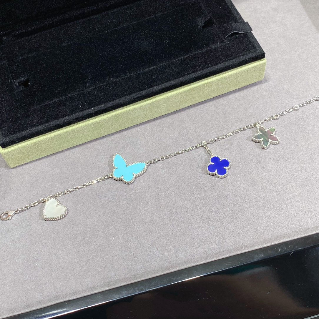 [Super CiCi ]LUCKY SPRING SILVER BRACELET 4 MOTIF