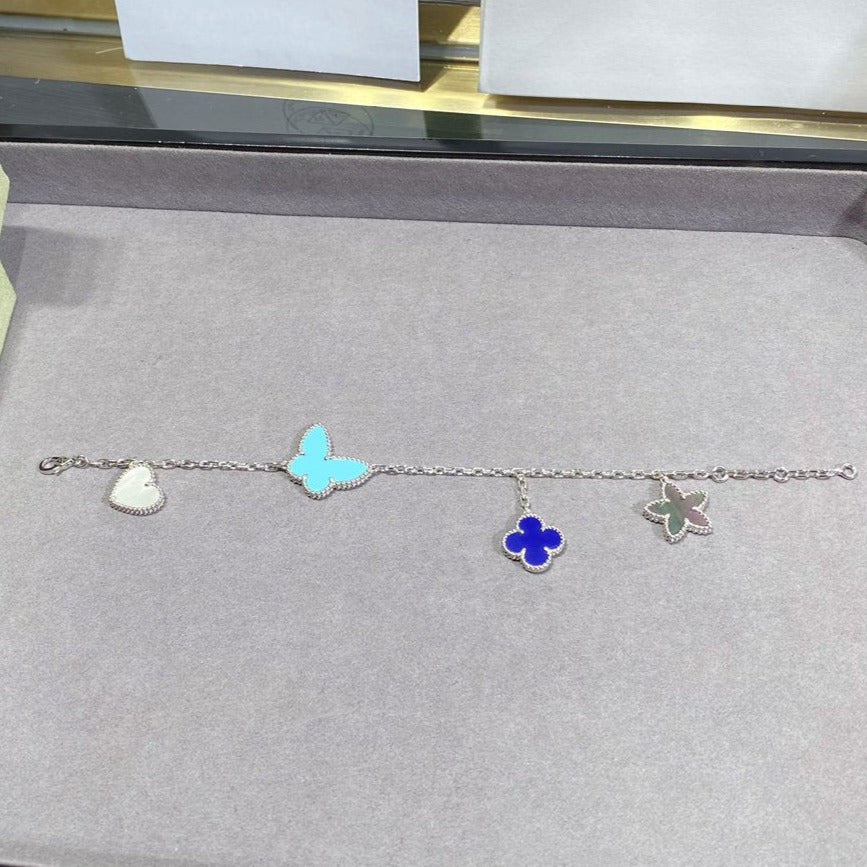 [Super CiCi ]LUCKY SPRING SILVER BRACELET 4 MOTIF