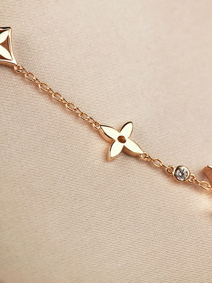 [Super CiCi ]STAR AND SUN 7 MOTIFS GOLD BRACELET