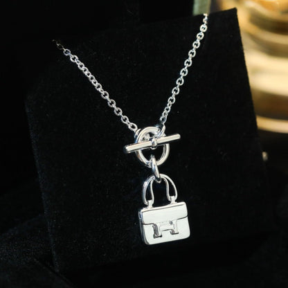 [Super CiCi ]POP H PEDANT SILVER NECKLACE