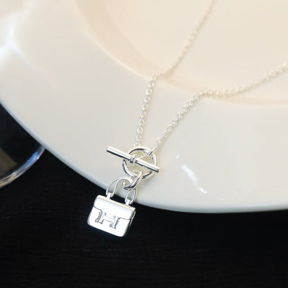 [Super CiCi ]POP H PEDANT SILVER NECKLACE