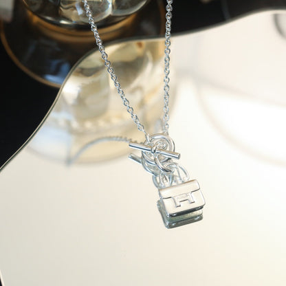 [Super CiCi ]POP H PEDANT SILVER NECKLACE