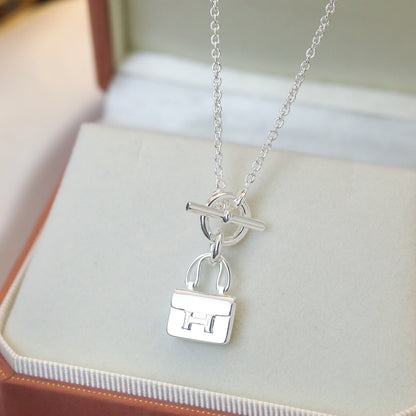 [Super CiCi ]POP H PEDANT SILVER NECKLACE