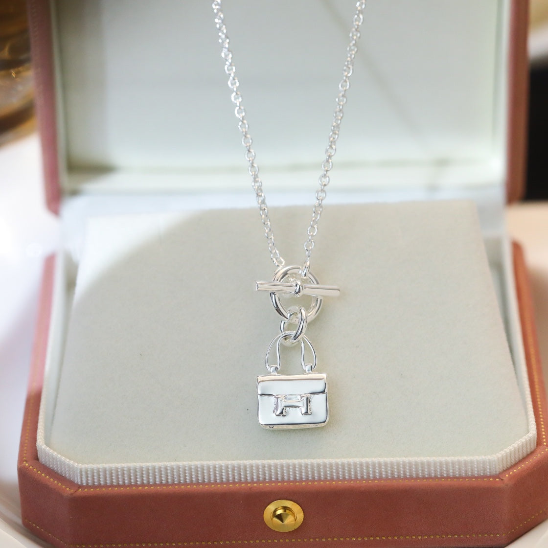 [Super CiCi ]POP H PEDANT SILVER NECKLACE
