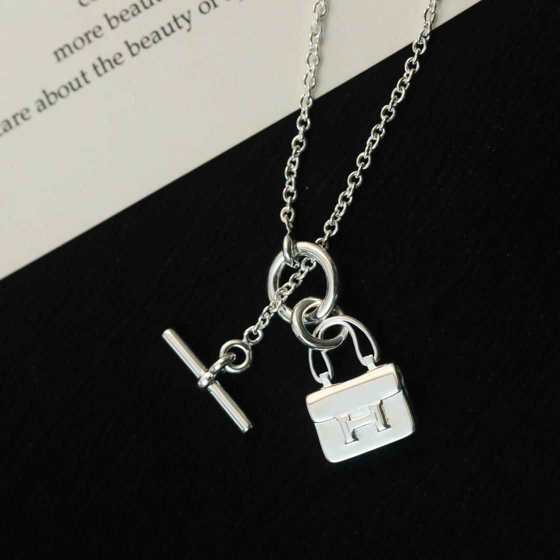 [Super CiCi ]POP H PEDANT SILVER NECKLACE