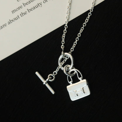 [Super CiCi ]POP H PEDANT SILVER NECKLACE
