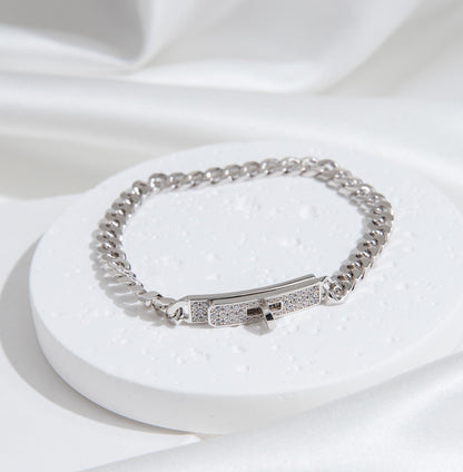 [Super CiCi ]KELLY CHAIN SILVER DIAMOND BRACELET