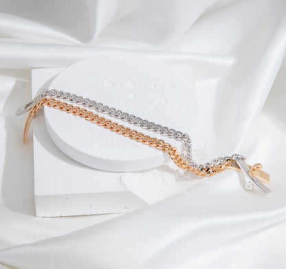 [Super CiCi ]KELLY CHAIN SILVER DIAMOND BRACELET