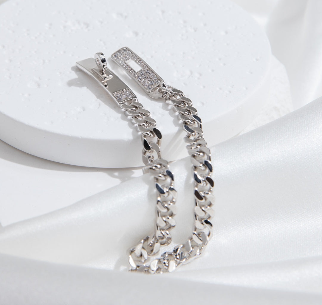 [Super CiCi ]KELLY CHAIN SILVER DIAMOND BRACELET
