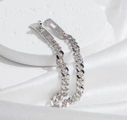 [Super CiCi ]KELLY CHAIN SILVER DIAMOND BRACELET