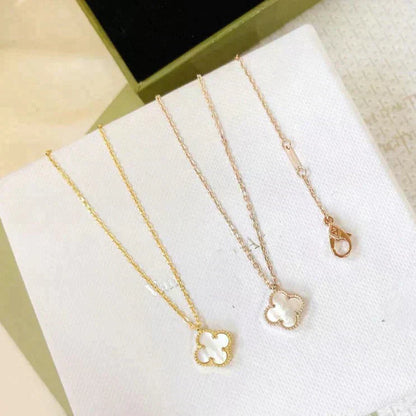 [Super CiCi ]CLOVER MINI 9.5MM WHITE MOTHER-OF-PEARL NECKLACE