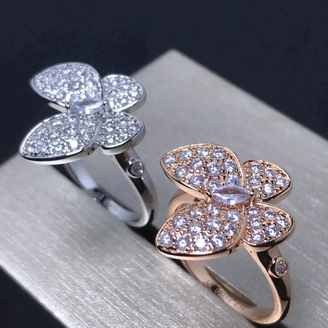 [Super CiCi ]BUTTERFLY PINK GOLD DIAMOND RING