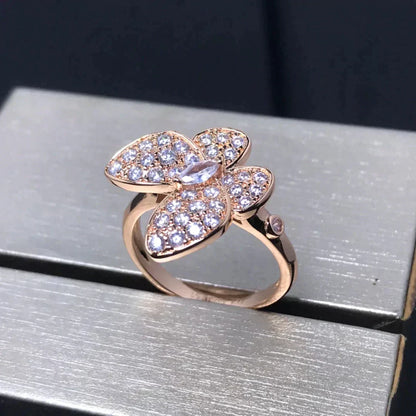 [Super CiCi ]BUTTERFLY PINK GOLD DIAMOND RING