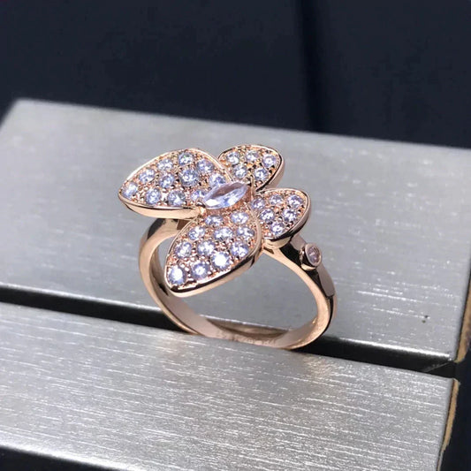 [Super CiCi ]BUTTERFLY PINK GOLD DIAMOND RING