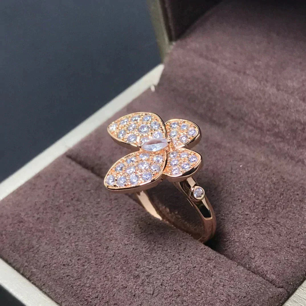 [Super CiCi ]BUTTERFLY PINK GOLD DIAMOND RING
