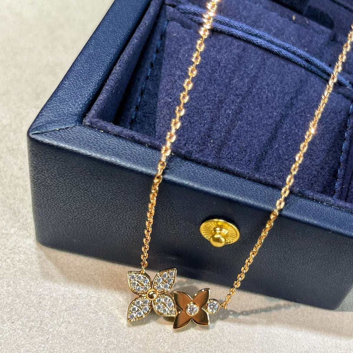 [Super CiCi ]STAR BLOSSOM NECKLACE PINK GOLD DIAMONDS