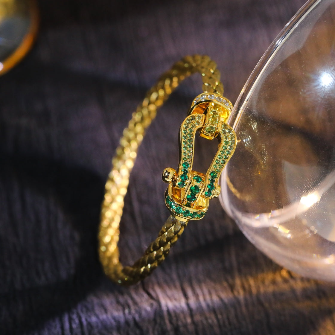 [Super CiCi ]FORCE 10 GOLD GREEN DIAMOND PAVED