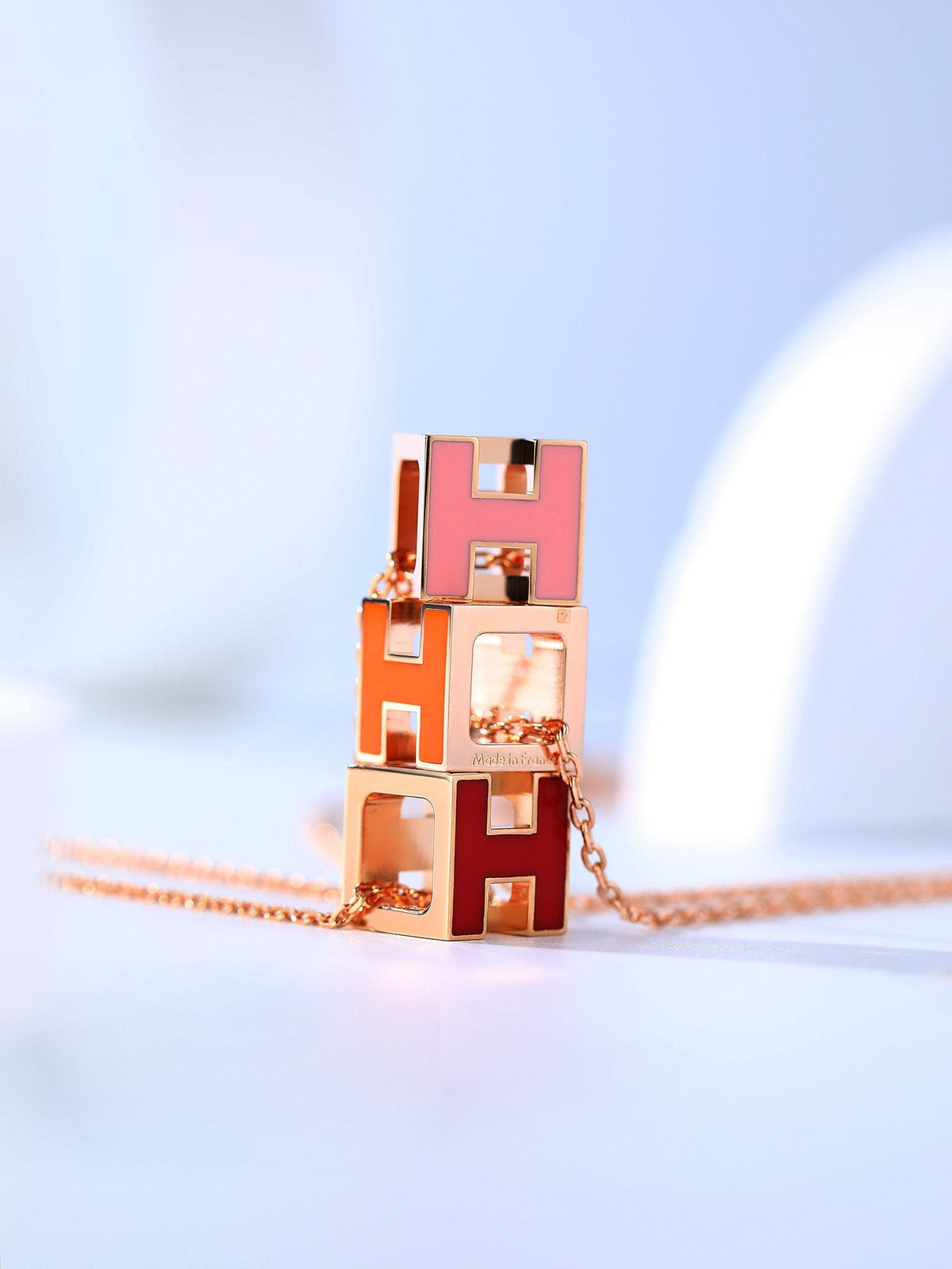[Super CiCi ]H CAGE PINK GOLD NECKLACE
