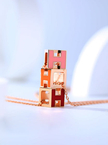 [Super CiCi ]H CAGE PINK GOLD NECKLACE