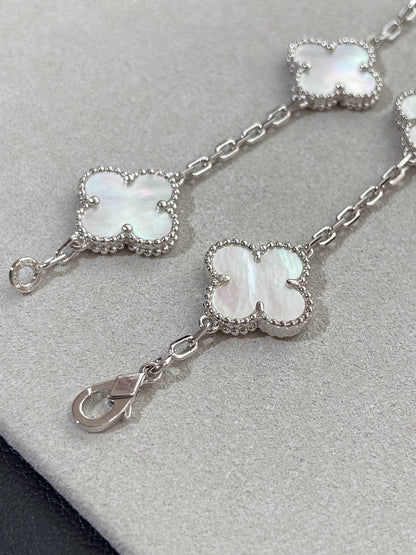[Super CiCi ]CLOVER WHITE PEARL MOP 5 MOTIF BRACELET COLLECTION