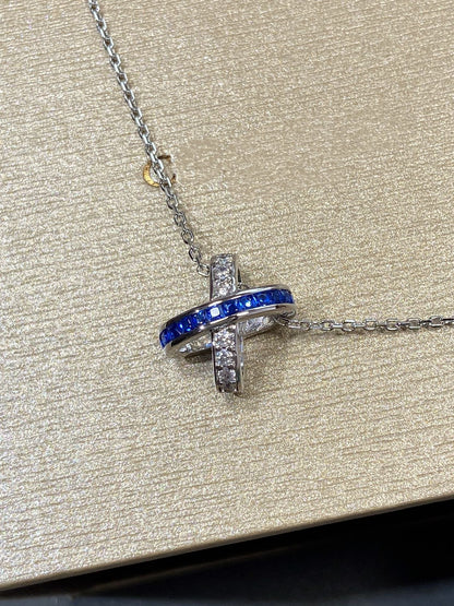 [Super CiCi ]LIENS DIAMOND SILVER NECKLACE