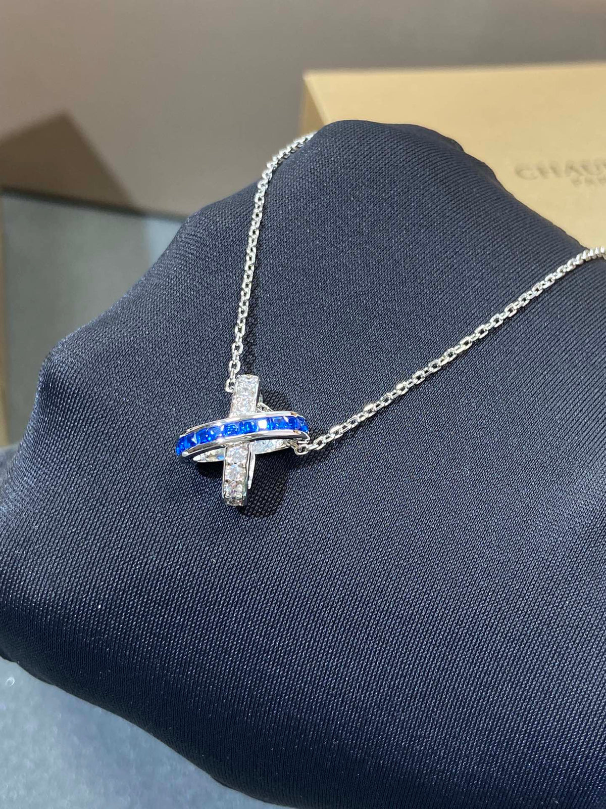 [Super CiCi ]LIENS DIAMOND SILVER NECKLACE