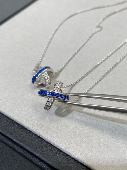 [Super CiCi ]LIENS DIAMOND SILVER NECKLACE