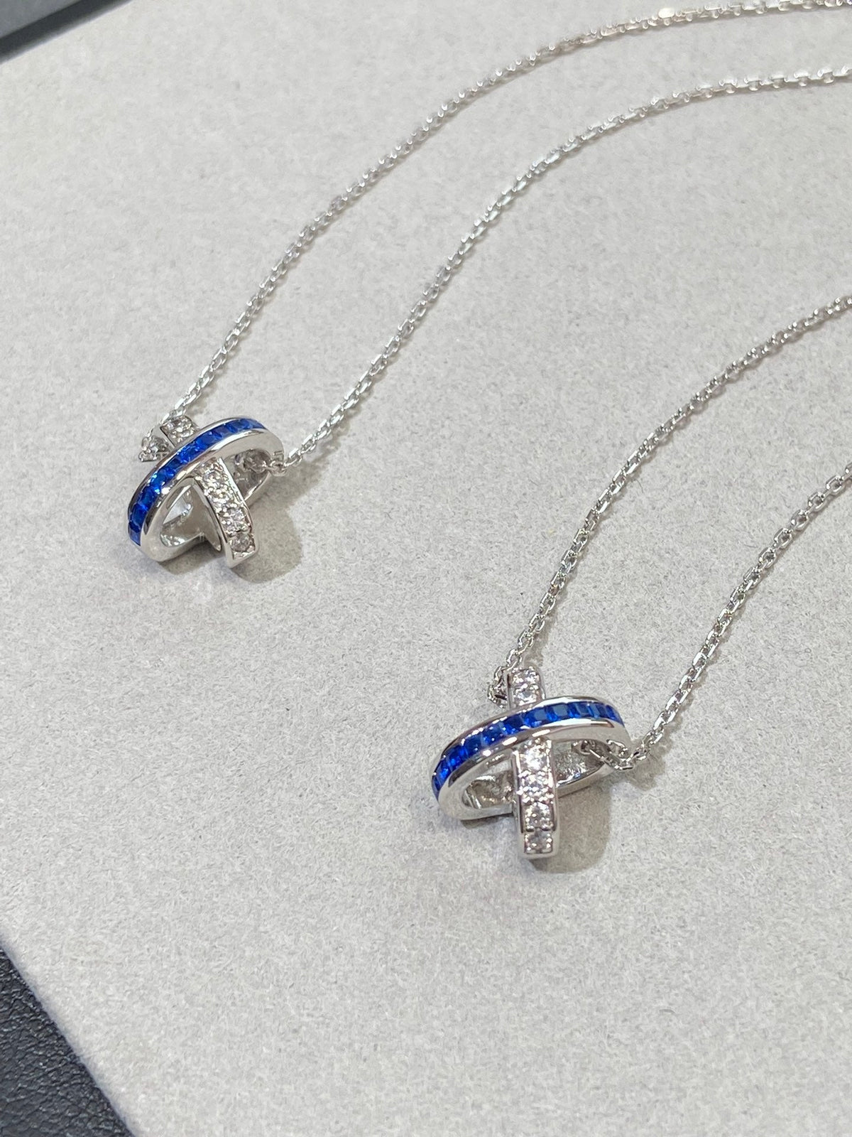 [Super CiCi ]LIENS DIAMOND SILVER NECKLACE