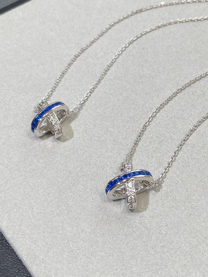 [Super CiCi ]LIENS DIAMOND SILVER NECKLACE