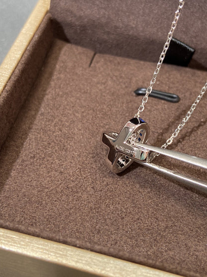 [Super CiCi ]LIENS DIAMOND SILVER NECKLACE