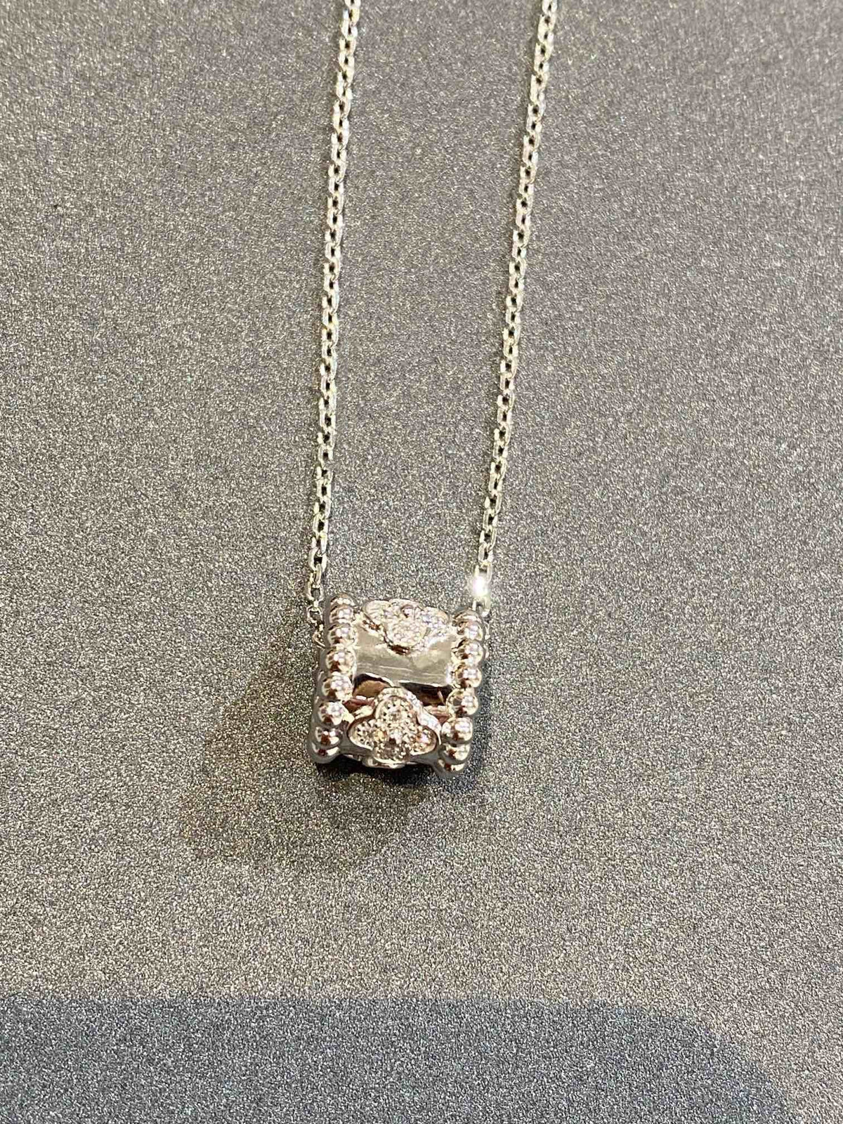 [Super CiCi ]PERLEE PEDANT SIVLER DIAMOND NECKLACE