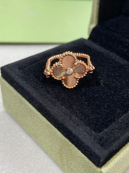 [Super CiCi ]CLOVER RIVERSIBLE ROSE GOLD RING